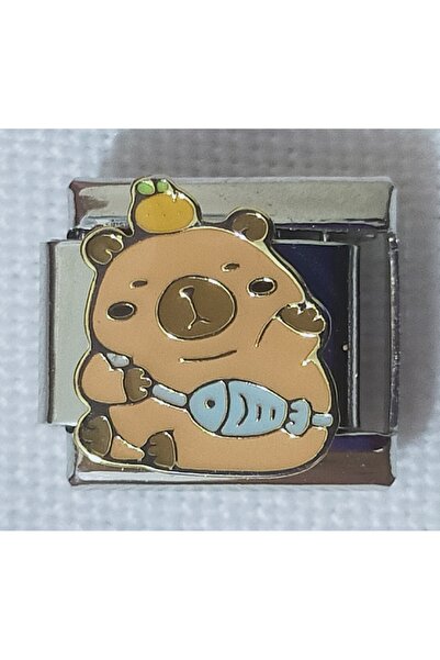 SATIYU BUTİK Kapibara Figürlü Paslanmaz Çelik İtalyan Bileklik Charm – Gümüş ...