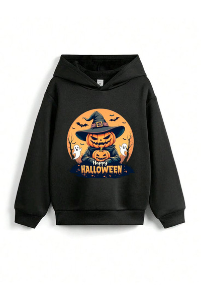 stil x ХЕЛОУИН - ХЕЛОУИН ПЕЧАТАНА ДЕТСКА СВИТЕРКА С КАПЮШОН, 3-НИШЕНА КАНТА