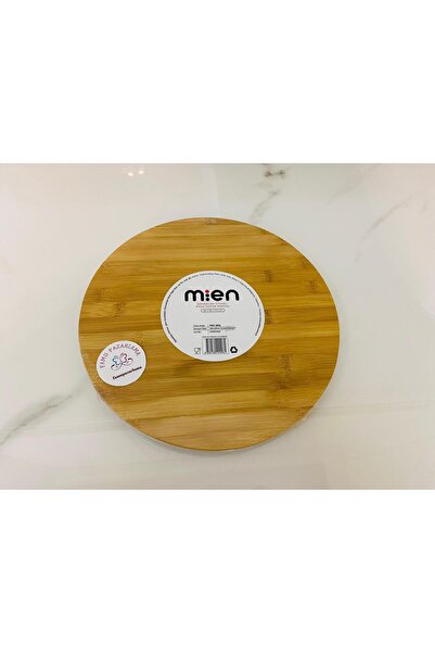 FAMU PAZARLAMA BAMBU 360 DERECE DÖNEN YUVARLAK LÜX SERVİS SUNUM TABAĞI PİZZA ...