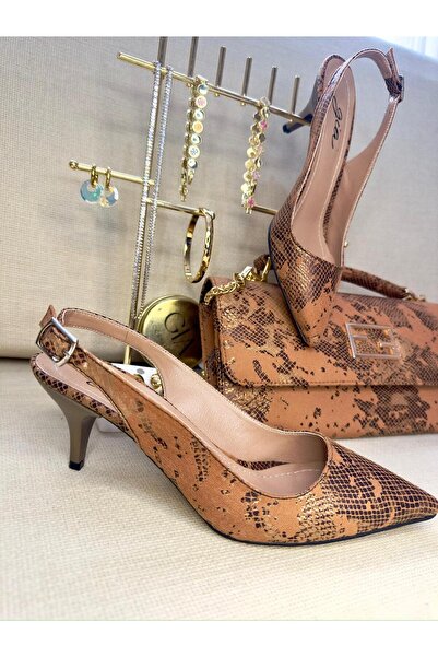 GİAccs. Kadife Dokulu Desenli Stiletto 2'Lİ Kombin