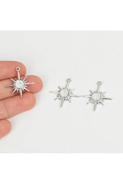 yfhobi 1 Adet - 25 mm Kutup Yıldızı Desen Metal Uç, Takı İçin Charm Uç, Rodyu...