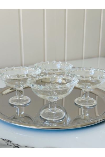 Melinda Beaded Glass Bowl - Round Tray Set