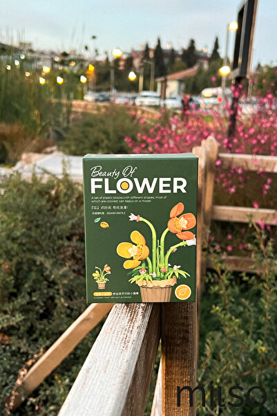 MİLSO Potted Flower Building Block Set – 260+ Pieces - Decorative Tabletop Plant Flower Model - 1 Piece