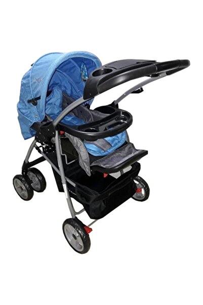 Baby Care Cărucior pentru bebeluși 2 în 1 M203, balansoar, spătar reglabil, Landau, frână de picior