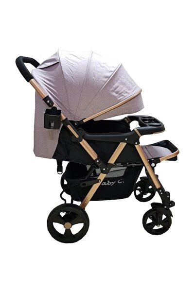 Baby Care Cărucior PRO 511 2 în 1, cadru din aluminiu, mâner reversibil, spăt...