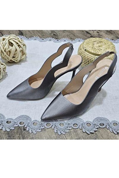 1way Elegant women's high-heeled silver shoes