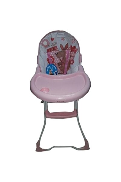 Baby Care Folding Baby High Chair with Safety Belt and Detachable Tray - Pink
