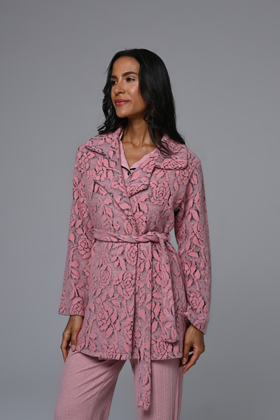 Lohussa طقم بيجامة نسائية شتوية بتصميم شال جاكار بأزرار أمامية للحوامل والمرضعات