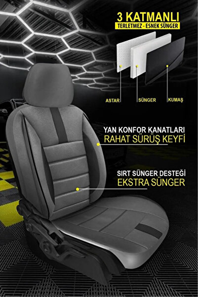 Store Renault SYMBOL 2013 2020 UYUMLU ÖN İKİ KOLTUK OTO KILIF FÜME TAM