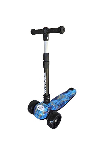NOVOKIDS Children's Scooter with Light-Up Wheels Mini Scooter 8150, Blue Camouflage