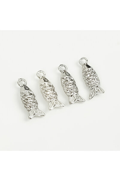 yfhobi 1 Adet - 19 mm Balık Desen Metal Uç, Takı İçin Charm Uç, Rodyum Kaplam...