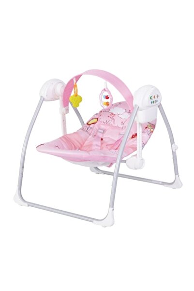 NOVOKIDS Party Swing Baby Bouncer with Plug-in Connection, Multifunctional, Foldable, Pink