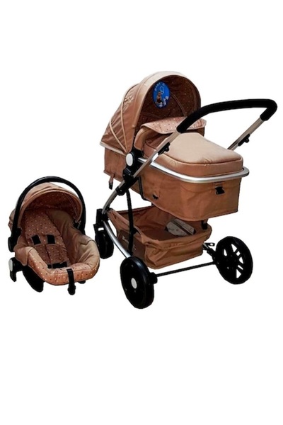 Baby Care ™ PRO YK 3-in-1 Newborn Stroller with Aluminum Frame, Carrycot, Car Seat, Adjustable Recl