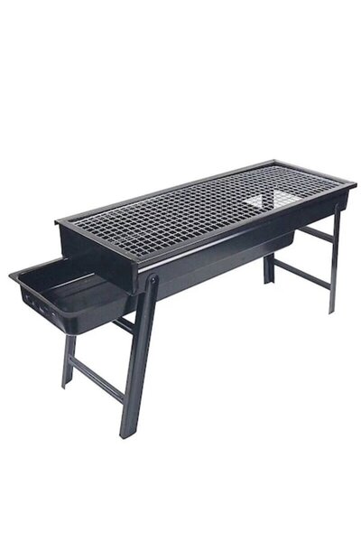 HouseXL Grătar pliabil pentru camping și pescuit, mini grătar, oțel, grătar din sârmă cromată, 60 x