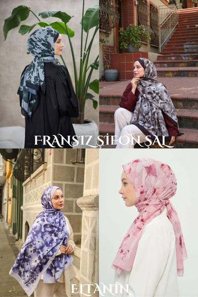 CAPPİO Lux French Chiffon Special Series Shawl (Floral Pattern, Premium, Original, New Collection, Hijab Clothing)