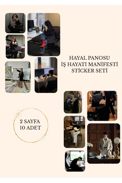 ANSHA CRAFTS Hayal Panosu "İŞ HAYATI MANİFESTİ"-Vision Board Sticker Seti (2 ...