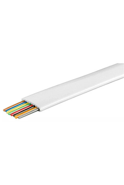 OEM Flat telephone cable 8 wires white CCA Goobay