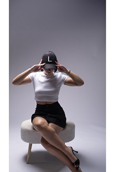 LUCENZA Raven Unisex Siyah Gabardin Nakışlı Şapka