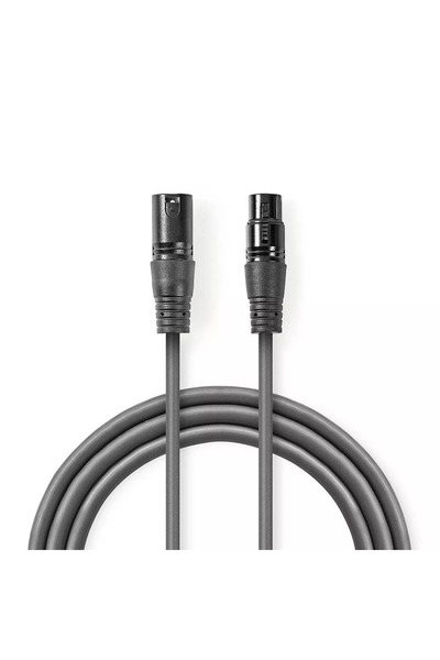 OEM Nedis XLR stereo cable XLR 3 pin male - XLR 3 pin female 5m gray