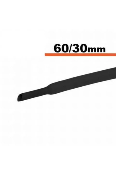 OEM Μαύρος θερμοσυστελλόμενος σωλήνας 60mm/ 30mm 0,5m