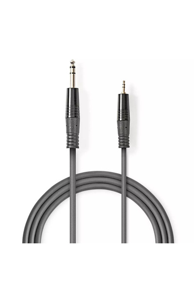 OEM Audio Cable Stereo Jack 6.35 mm male - 3.5 mm male 3m gray Nedis