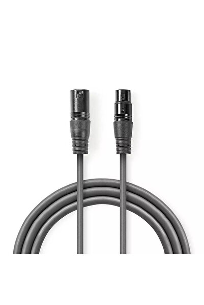 OEM Cablu XLR Stereo XLR 3 pini tata - XLR 3 pini mama 1m gri Nedis