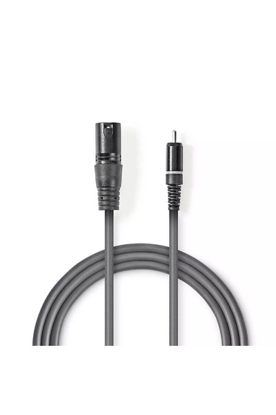 OEM XLR-RCA audio cable XLR 3-pin male - RCA male 1.5m Grey NEDIS