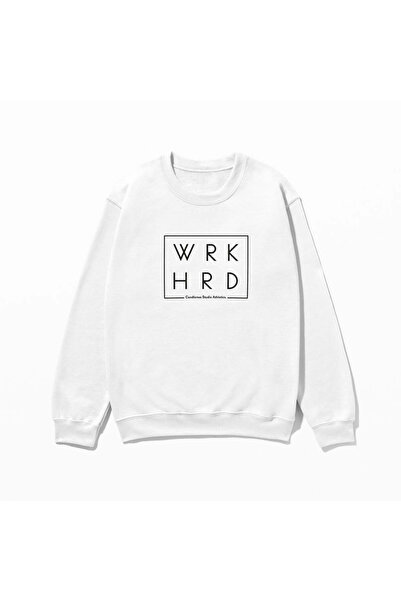 SVART WEAR Work Hard Sweatshirt cu imprimeu 100% bumbac oversize trendy fancy...
