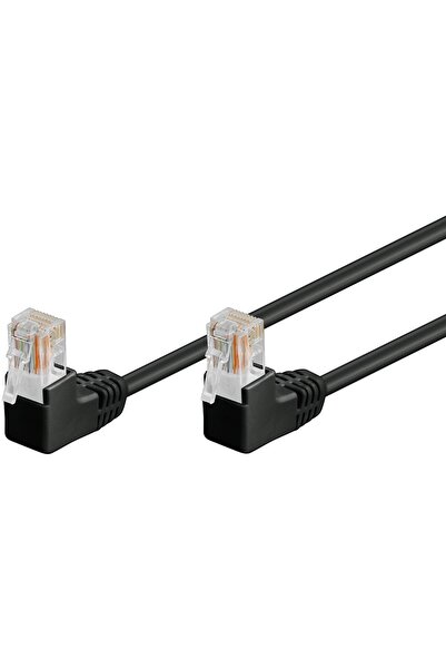 OEM Καλώδιο patch UTP Cat5e 0,5μ RJ45-RJ45 με γωνιακά βύσματα μαύρο Goobay