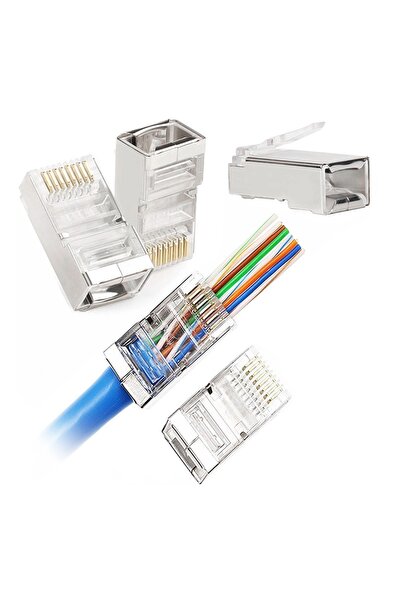 OEM Mufă Passthrough FTP ecranată 8P8C RJ45 Cat5e TEL0073 Cabletech