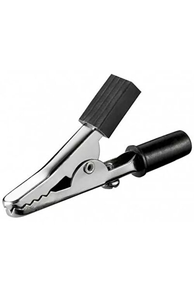 OEM Clip crocodil negru 45mm se poate insera pe conector banana Goobay