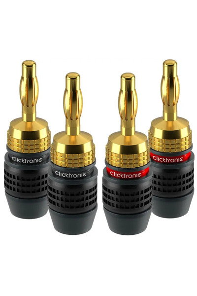 OEM Set 4 mufe Banana 4mm Premium Clicktronic Conexiuni Audio de Inalta Calit...
