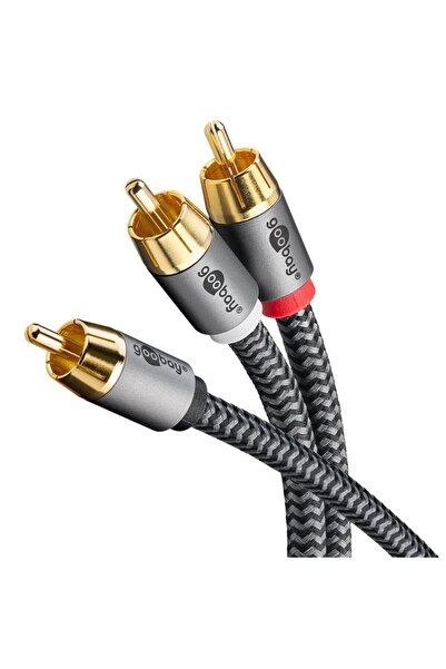 OEM Cablu subwoofer premium flexibil RCA Y 2m RCA tata - 2x RCA tata negru Go...