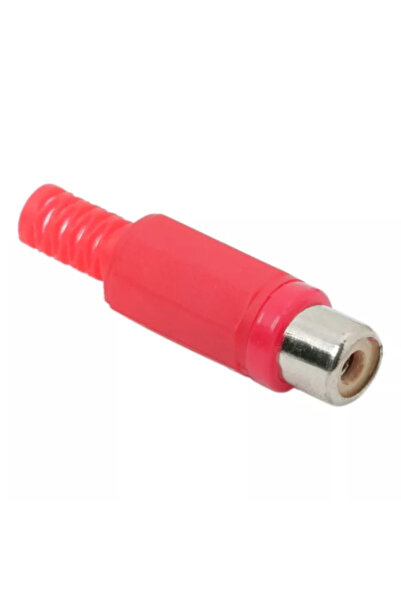 OEM Soclu RCA mama executie plastic rosu cu protectie pentru cablu