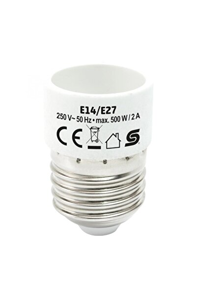 OEM Adaptor soclu E14 mama la mufa E27 tata 500W 2A alb HOME