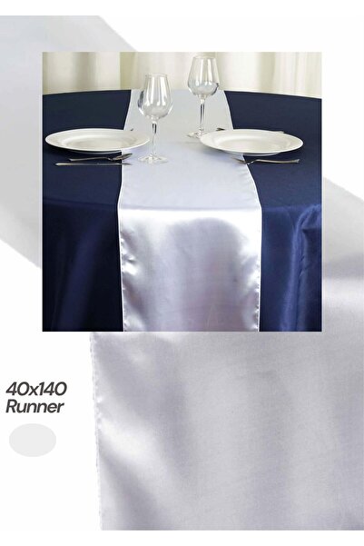 PratikDikisco Λευκό Σατέν Πατάκι Δαπέδου 40x140 - Αμερικάνικου Τύπου