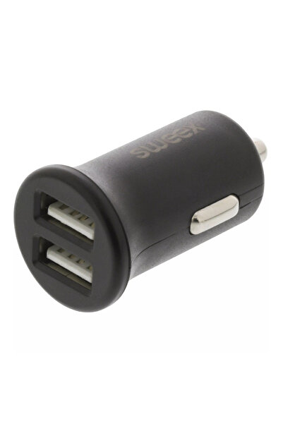 OEM Incarcator auto 2x USB 2.4A negru Sweex
