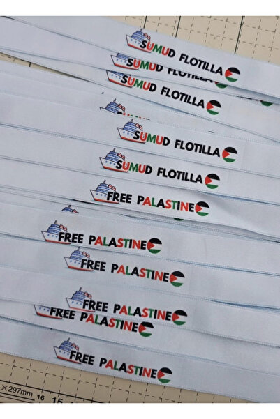 imzatasarım Gazze Palestine Sumud Fila Support Ribbon Bracelet 2 cm (5 Pieces)