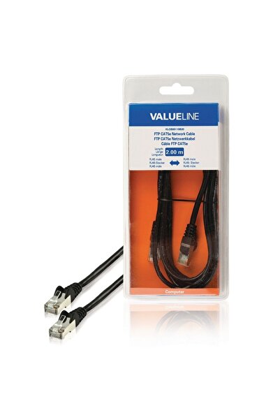 OEM Καλώδιο Cat5e FTP με βύσματα RJ45-RJ45 patchcord 2μ μαύρο Valueline