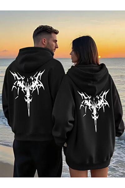 NEVERMIND Set de hanorace pentru cuplu iubit – Trend cu imprimeu supradimensi...