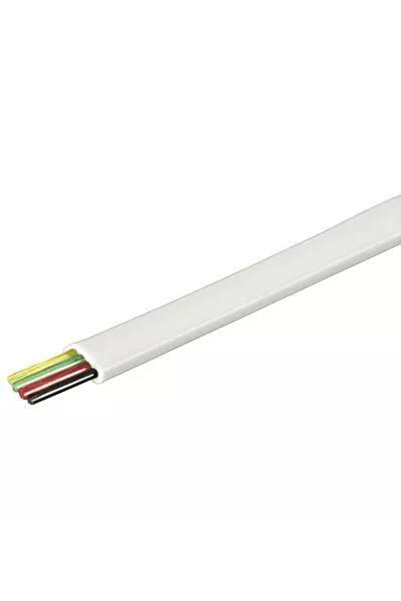 OEM Cablu telefon 4 fire plat alb Goobay