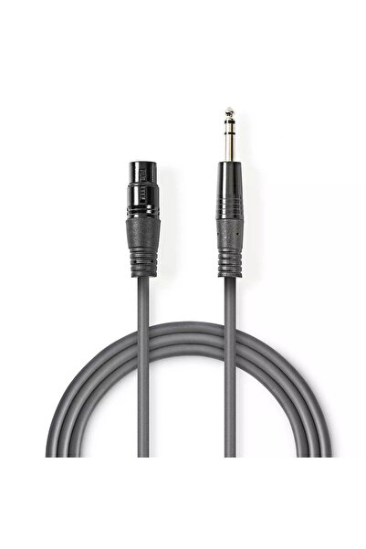 OEM Audio cable Stereo XLR 3-Pin female - 6.35 mm Jack male 1.5m gray Nedis
