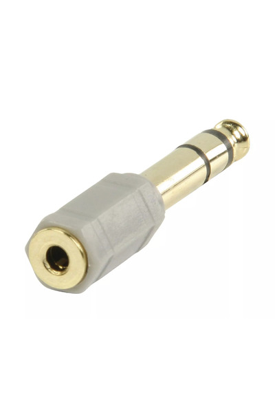 OEM Stereo audio adapter Jack 6.35 mm male - Jack 3.5 mm female gray Bandridge