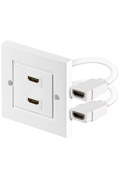 OEM Goobay 2x HDMI shielded wall socket white