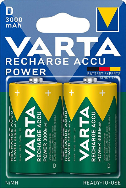 Varta Battery set Ni-Mh D R20 1.2V 3000mAh Ready to use 2pcs