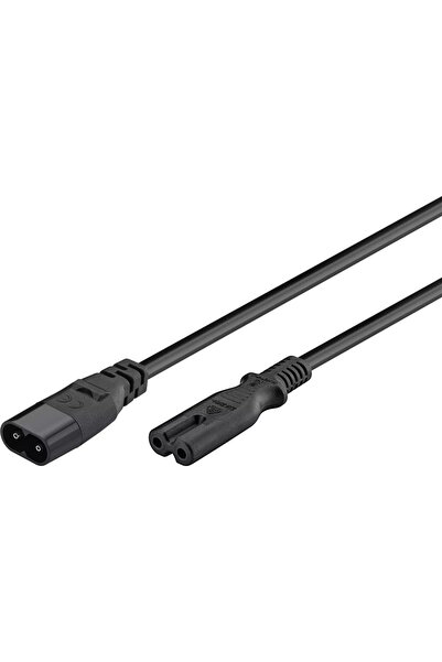 OEM Cablu prelungitor Euro C7 tata - C8 mama 2m 2x0.75mm 2.5A negru Goobay