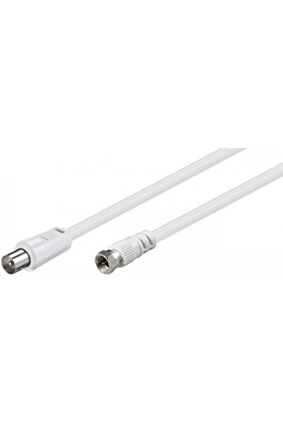 OEM Antenna/Satellite connection cable 2.5m F male - Coaxial male white Goobay