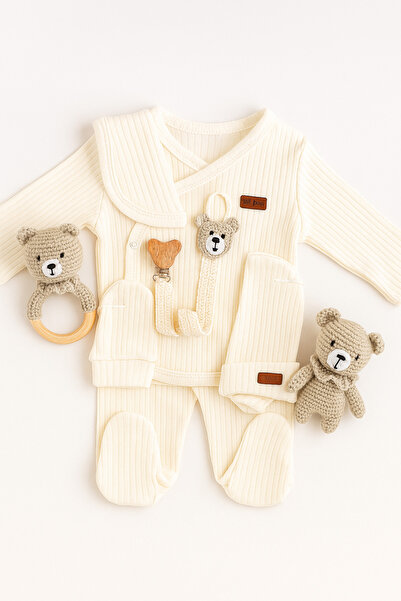 ellsia yeni doğan bebek zıbın takımı ve amıgurumi oyuncak set