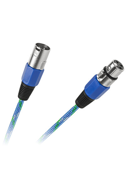 OEM XLR microphone cable female-male 3m blue textile Cabletech
