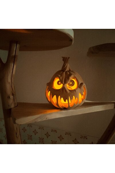 Taurus Led Aydınlatmalı Dekoratif Sevimli Hallowen Bal Kabağı (Küçük Boy 8cm)